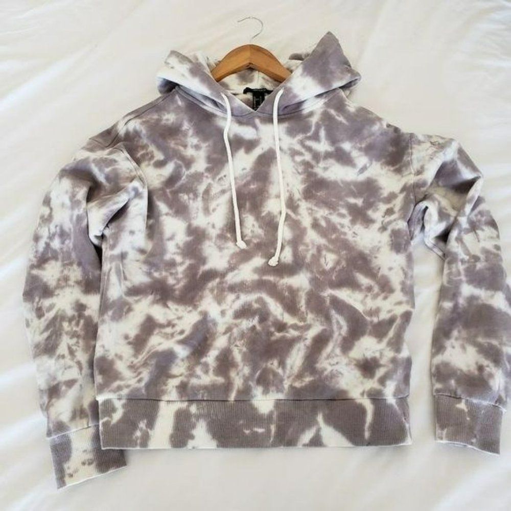 Tie-Dye Hooded Sweatshirt Grey/Cream